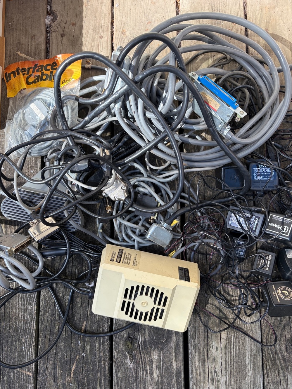 Large Mixed Lot of Vintage Computer & Electronics Cables, Cords & Adapters